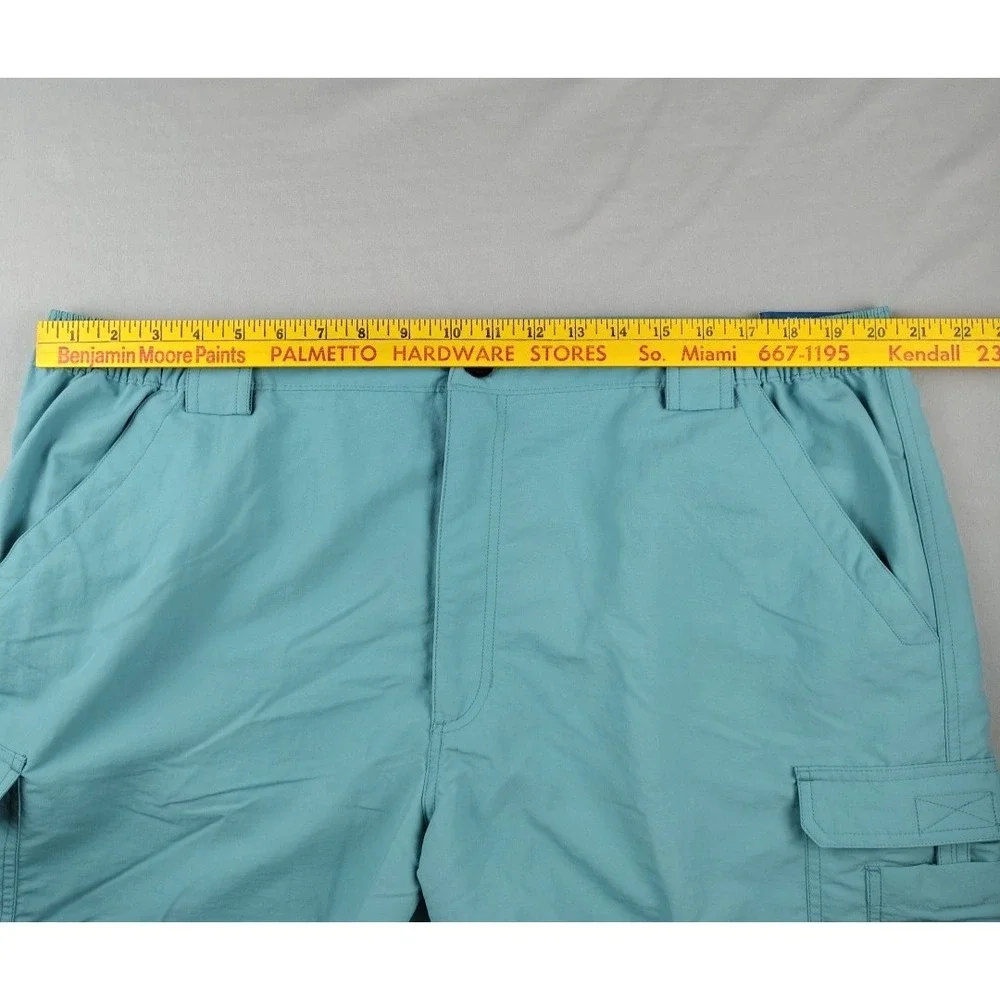 Reel Legends Bonefish Performance Cargo Shorts Mens XXL Lt Teal 7.5